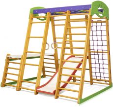 Дитячий спортивний куточок SportBaby Карапуз Plus 1-1, Сосна-Бук, від 12 місяців до 60 кг